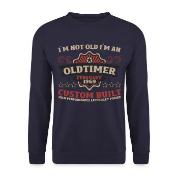 55th Birthday Vintage February Vintage 1969 - Unisex Sweatshirt - navy - Front - Alina (178cm) & Michal (187cm)