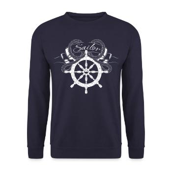 Segler, Segeln, maritim, nautisch - Unisex Pullover - Navy - Vorne - Alina (178cm) & Michal (187cm)