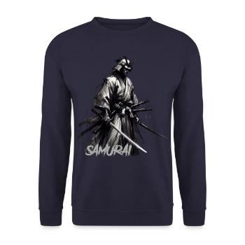 Samouraï - Sweat-shirt Unisexe - marine - Devant - Alina (178cm) & Michal (187cm)