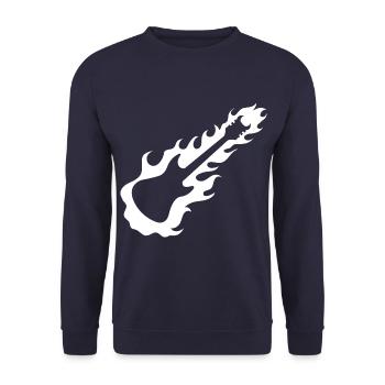 Guitar - Guitar / Rock - Fire - Unisex Sweatshirt - navy - Front - Alina (178cm) & Michal (187cm)