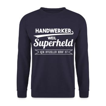 Ich bin Handwerker - Unisex Pullover - Navy - Vorne - Alina (178cm) & Michal (187cm)