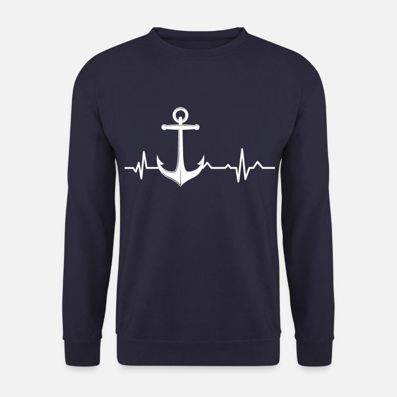Herzschlag - Heartbeat / Anker - Anchor - Unisex Pullover - Navy