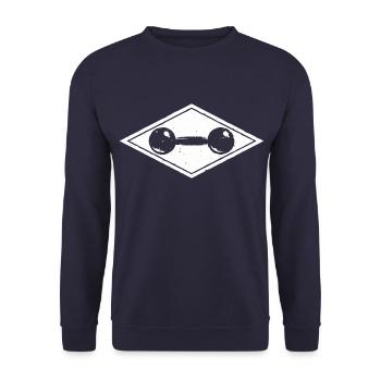 Bodybuilding Gewichtheben Fitness Workout - Unisex Pullover - Navy - Vorne - Alina (178cm) & Michal (187cm)