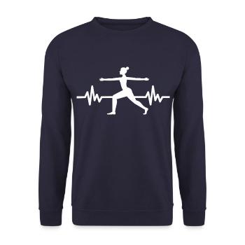 Heartbeat Gymnastics - Meditation Gymnastics Yoga - Unisex Sweatshirt - navy - Front - Alina (178cm) & Michal (187cm)