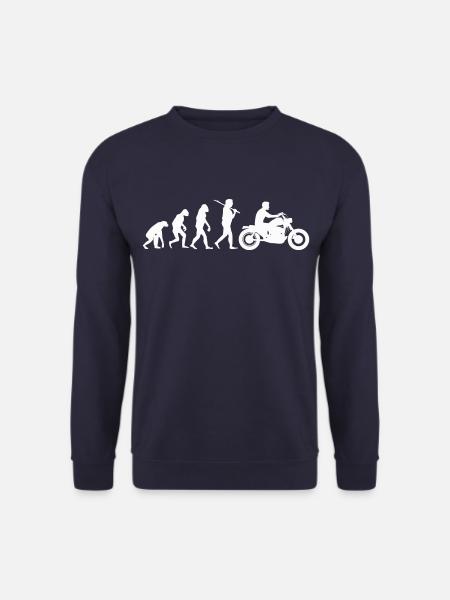 Evo Motorcycle Motorcyclist Biker Evolution - Unisex Sweatshirt - navy