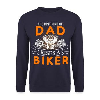 A real father raises a biker - Unisex Sweatshirt - navy - Front - Alina (178cm) & Michal (187cm)