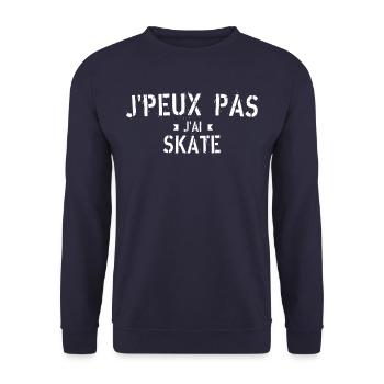 J peux pas j ai Skate - Sweat-shirt Unisexe - marine - Devant - Alina (178cm) & Michal (187cm)