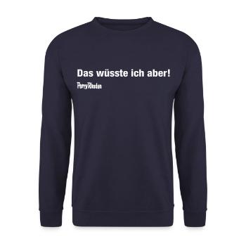 Das wüsste ich aber – weiß - Unisex Pullover - Navy - Vorne - Alina (178cm) & Michal (187cm)