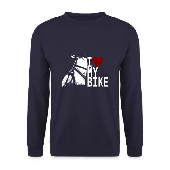 I love my bike, I love my bike - Unisex Sweatshirt - navy - Front - Alina (178cm) & Michal (187cm)