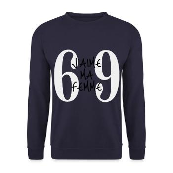 J'AIME MA FEMME - Sweat-shirt Unisexe - marine - Devant - Alina (178cm) & Michal (187cm)
