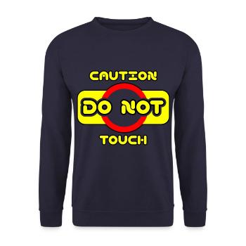 Attention, ne touchez pas ! ⚠ - Sweat-shirt Unisexe - marine - Devant - Alina (178cm) & Michal (187cm)