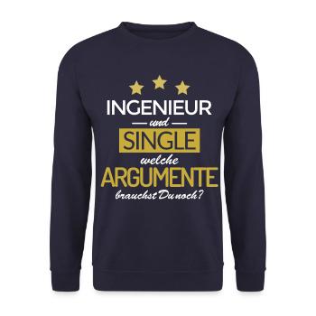 Ingenieur und single - Unisex Pullover - Navy - Vorne - Alina (178cm) & Michal (187cm)