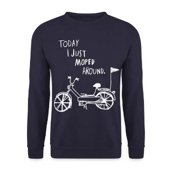 Cyclomoteur - moto - Sweat-shirt Unisexe - marine - Devant - Alina (178cm) & Michal (187cm)