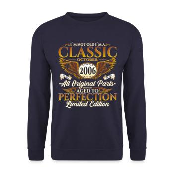 Classic October 2006 16th Birthday Gift - Unisex Sweatshirt - navy - Front - Alina (178cm) & Michal (187cm)