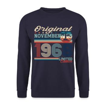 Original November 1968 54th birthday gift - Unisex Sweatshirt - navy - Front - Alina (178cm) & Michal (187cm)