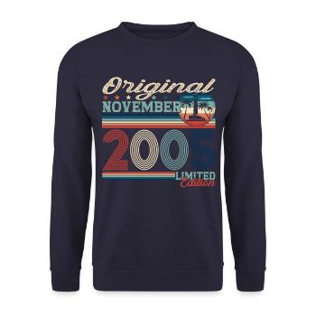 Original November 2005 17th Birthday Gift - Unisex Sweatshirt - navy - Front - Alina (178cm) & Michal (187cm)