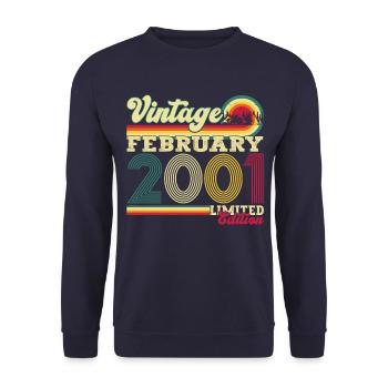 Année 2001 Février 22e anniversaire cadeau homme - Sweat-shirt Unisexe - marine - Devant - Alina (178cm) & Michal (187cm)