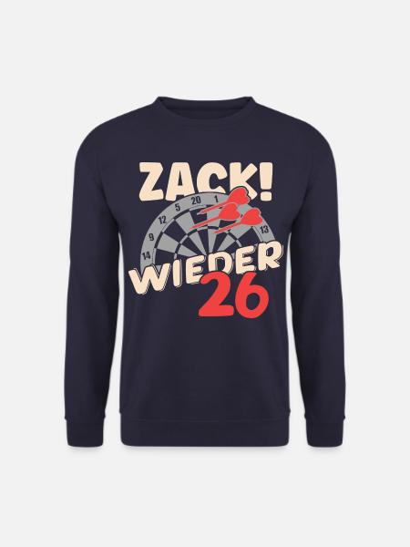 Dart, Zack wieder 26, Dartscheibe, Dartpfeil, Fun - Unisex Pullover - Navy