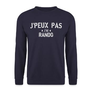 J Peux pas j ai rando - Sweat-shirt Unisexe - marine - Devant - Alina (178cm) & Michal (187cm)