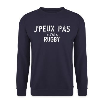 J peux pas j ai Rugby - Sweat-shirt Unisexe - marine - Devant - Alina (178cm) & Michal (187cm)
