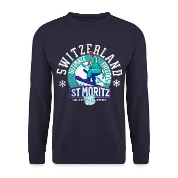 Switzerland St Moritz endless winter - Unisex Sweatshirt - navy - Front - Alina (178cm) & Michal (187cm)