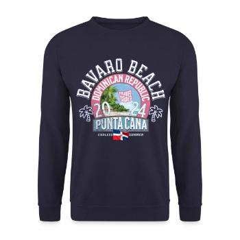 Bavaro beach Punta Cana travel the world - Unisex Sweatshirt - navy - Front - Alina (178cm) & Michal (187cm)