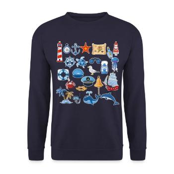 Nautical spirit for summer time - Sweat-shirt Unisexe - marine - Devant - Alina (178cm) & Michal (187cm)