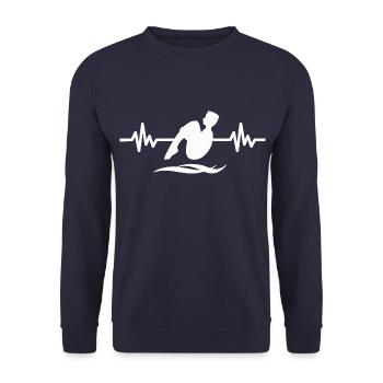 Heartbeat Swimmer - Diver Water Sports Athlete - Unisex Sweatshirt - navy - Front - Alina (178cm) & Michal (187cm)
