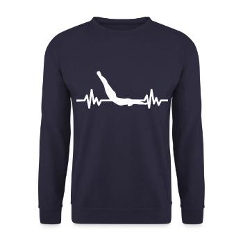 Heartbeat Swimmer - Diver Water Sports Athlete - Unisex Sweatshirt - navy - Front - Alina (178cm) & Michal (187cm)