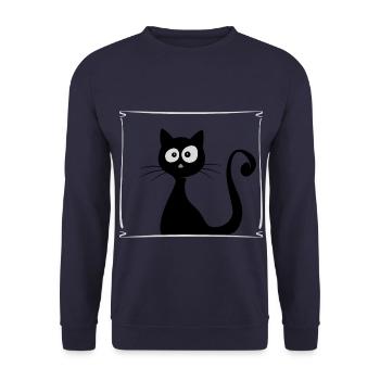 Cat in the window cute staring funny gift - Unisex Sweatshirt - navy - Front - Alina (178cm) & Michal (187cm)