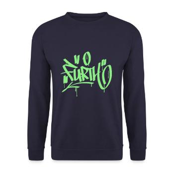Fürth T Shirt Graffiti - Unisex Pullover - Navy - Vorne - Alina (178cm) & Michal (187cm)
