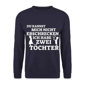 Zwei Töchter Mädchen Kinder Geschenk Mama Papa - Unisex Pullover - Navy - Vorne - Alina (178cm) & Michal (187cm)