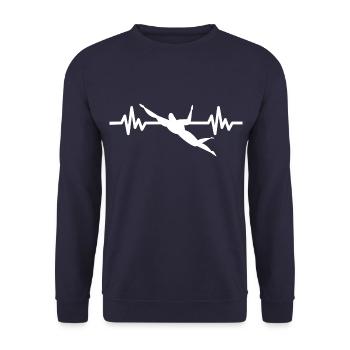 Heartbeat Swimmer - Diver Water Sports Athlete - Unisex Sweatshirt - navy - Front - Alina (178cm) & Michal (187cm)