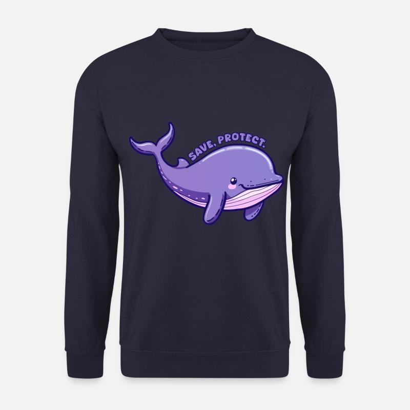 Save Protect - Baleine violette - Sticker - Sweat-shirt Unisexe - marine