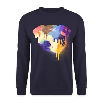 Colorful Pug - Unisex Pullover - Navy - Vorne - Alina (178cm) & Michal (187cm)
