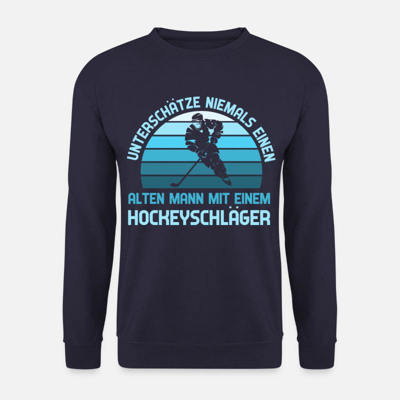 Unterschätze niemals einen alten Mann.. Eishockey - Unisex Pullover - Navy