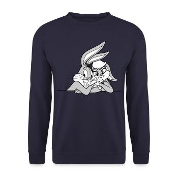 Looney Tunes Bugs Bunny et Lola - Sweat-shirt Unisexe - marine - Devant - Alina (178cm) & Michal (187cm)
