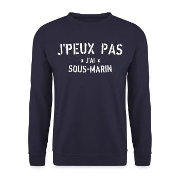 J peux pas j ai Sous marin - Sweat-shirt Unisexe - marine - Devant - Alina (178cm) & Michal (187cm)