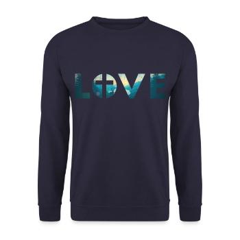 Love with cross - Unisex Pullover - Navy - Vorne - Alina (178cm) & Michal (187cm)
