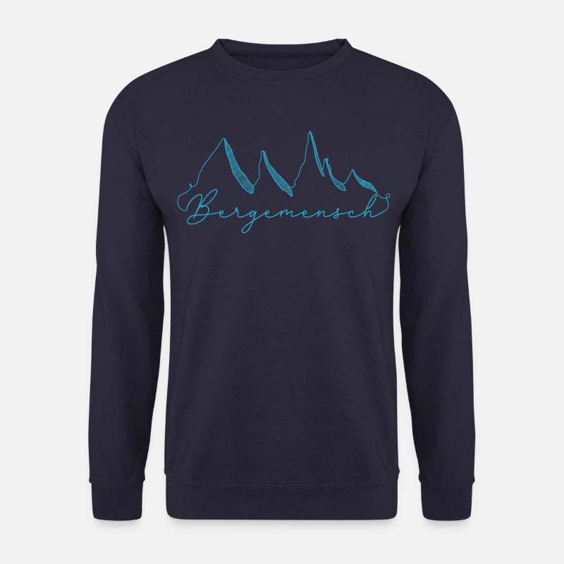 Bergemensch, Klettern, Camping, Wandern, Berge - Unisex Pullover - Navy