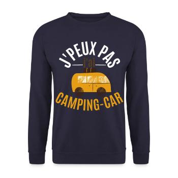 J’PEUX PAS J’AI CAMPING-CAR - Sweat-shirt Unisexe - marine - Devant - Alina (178cm) & Michal (187cm)