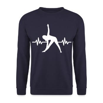 Heartbeat Gymnastics Meditation Gymnastics Yoga - Unisex Sweatshirt - navy - Front - Alina (178cm) & Michal (187cm)