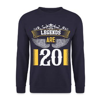 Legends are 20 years old, birthday 20 - Unisex Sweatshirt - navy - Front - Alina (178cm) & Michal (187cm)