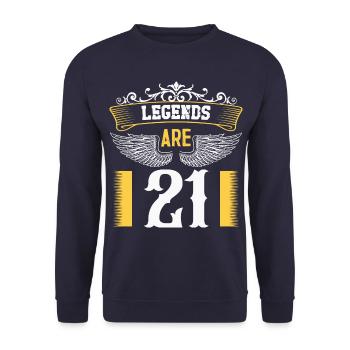 Les légendes ont 21 ans, 21 ans - Sweat-shirt Unisexe - marine - Devant - Alina (178cm) & Michal (187cm)