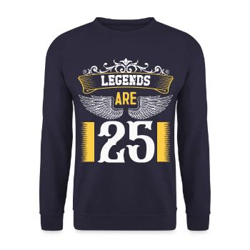 Legends are 25 years old, birthday 25 - Unisex Sweatshirt - navy - Front - Alina (178cm) & Michal (187cm)