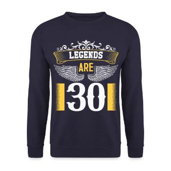 Legends are 30 years old, birthday 30 - Unisex Sweatshirt - navy - Front - Alina (178cm) & Michal (187cm)