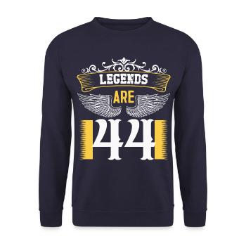 Legenden sind 44 Jahre alt, Geburtstag 44 - Unisex Pullover - Navy - Vorne - Alina (178cm) & Michal (187cm)