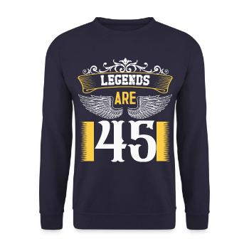 Les légendes ont 45 ans, l’anniversaire 45 - Sweat-shirt Unisexe - marine - Devant - Alina (178cm) & Michal (187cm)