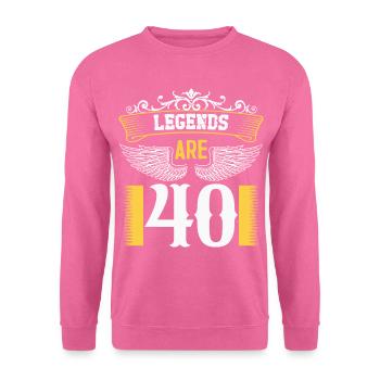Les légendes ont 40 ans, leur anniversaire 40 - Sweat-shirt Unisexe - rose - Devant
