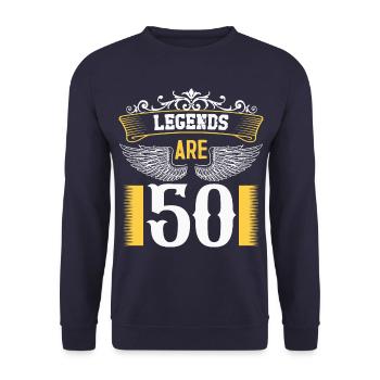 Les légendes ont 50 ans, 50 ans d’anniversaire - Sweat-shirt Unisexe - marine - Devant - Alina (178cm) & Michal (187cm)